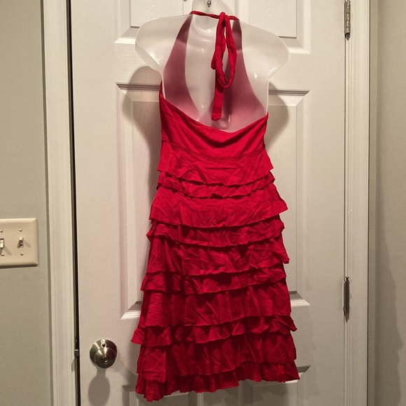 Express red flamenco style halter dress, Sz S - Picture 3 of 3